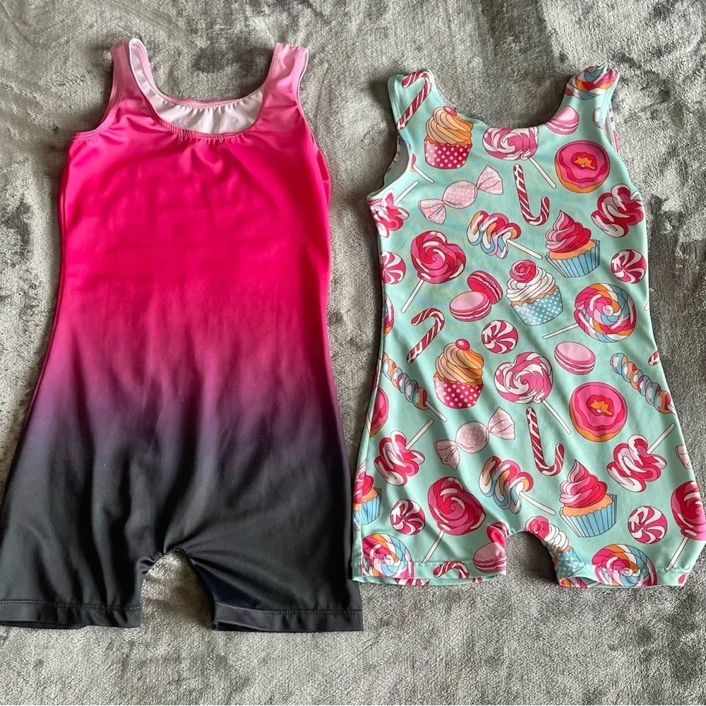 Gymnastic Dancing Leotards with shorts Girls 3T-4T /6-7 Years